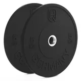 HQ Germany® Training Bumper Plates 50mm | Paar/Set | 5-25kg | Studio Qualität | Hoher Härtegrad | Hantelscheiben nach IWF Standard, Gewicht:2x 05KG