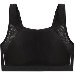 GLAMORISE Atmungsaktiver Mesh-Sport-BH - Schwarz Unterwäsche   Damen