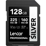 Lexar 128GB SD-Karte SILVER, bis zu 205MB/s Lesen, 140MB/s Schreiben, SDXC UHS-I Speicherkarte, Klasse 10, U3, V30, SD-Karte für professionelle Fotografen, Videografen und Enthusiasten