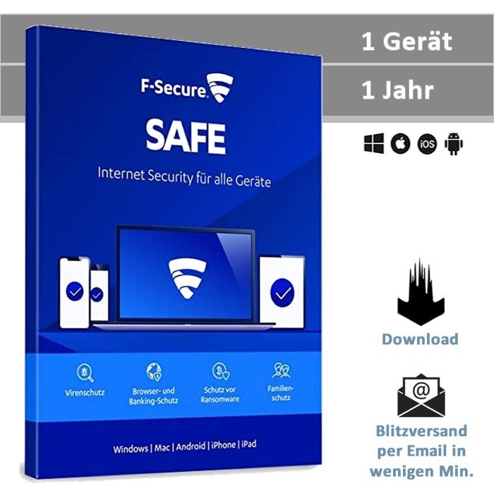 F-Secure Safe 2024, 1 Gerät - 1 Jahr, Download