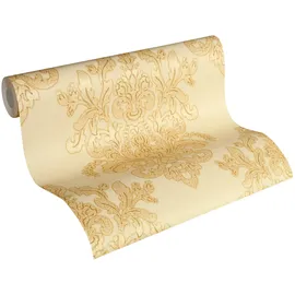 A.S. Création Vliestapete Hermitage 10 Tapete klassisch neo-barock 10,05 m x 0,53 m beige gelb metallic Made in Germany 341434 34143-4
