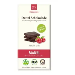 MAKRI Dattel Schokolade Himbeere 57% Kakao bio