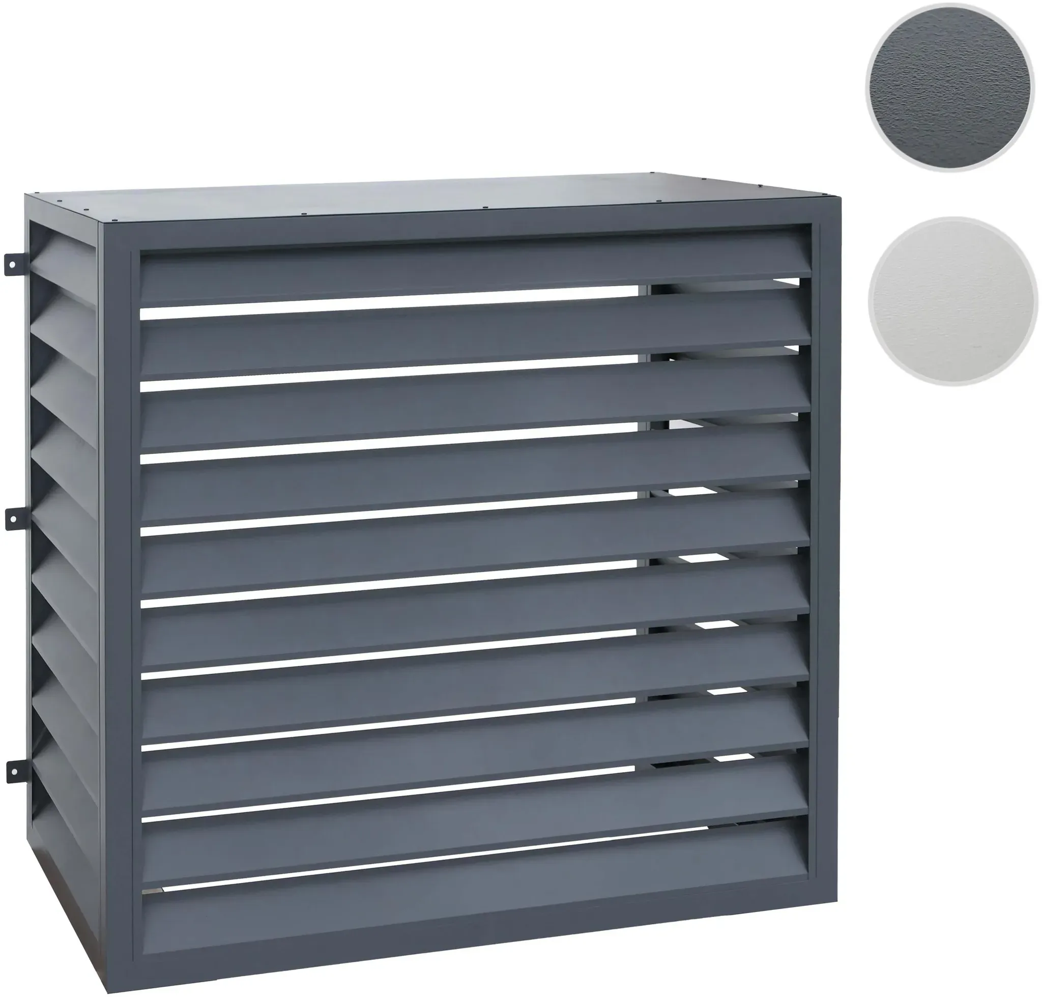 Verkleidung für Klimaanlage/Wärmetauscher HWC-O43, Abdeckung Schutzgitter, Metall 111x127x65cm ~ anthrazit