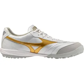 Mizuno Morelia Sala Pro TF Herren Weiß/Football Gold/Galaxy Silver 45