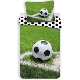Jerry Fabrics Bettwäsche Fußball Grün 140 x 200 cm + 70 x 90 cm