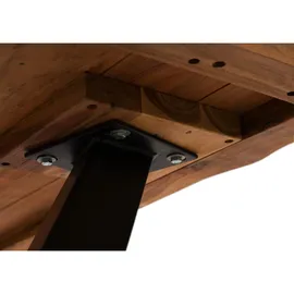 MASSIVMOEBEL24.DE Baumtisch 220 x 76 x 100 cm natur lackiert/anthrazit matt