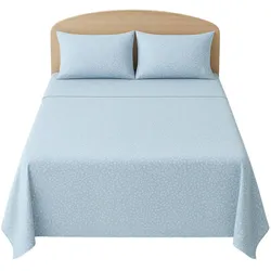 Benetton - 4-teiliges Bettwäsche-Set für King-Size-Betten: Bettlaken (230x270cm), Spannbettlaken (150x200cm), 2 Kissenbezüge (45x80cm), 100% Baumwolle