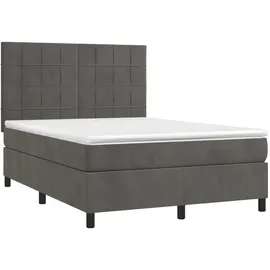 vidaXL Boxspringbett 140 x 200 cm Dunkelgrau