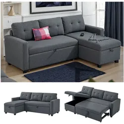 Vitalispa Ecksofa Campina Grau 226 x 161 cm L-Form