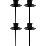 Kerzenhalter aus massivem Metall für Adventskranz - Adventskranzstecker - Kerzenhalter für Adventskranz - Kerzenteller für Adventskranz - Adventskerzenhalter Größe Ø 6 cm/H 16 cm/Stab
