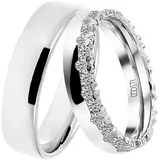 DOOSTI Trauring DOOSTI "Schmuck Geschenk Silber 925 Trauring Ehering Partnerring LIEBE" Gr. 52, silber (silberfarben), Fingerringe, Damen, 52,mit Zirkonia, Silber 925 (Sterlingsilber), 5mm, Trauring, wahlweise mit oder ohne Zirkonia