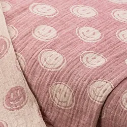 Doubleface Musselin/Doppel-Gaze "Lachgesicht", rosa-color