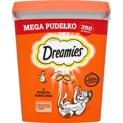 DREAMIES Mega Box 350 g - Ergänzungsfuttermittel für ausgewachsene Katzen, mit leckerem Huhn