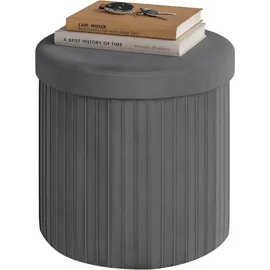 Woltu Sitzhocker mit Deckel Stoff 38 x 36 x 38 cm Grau