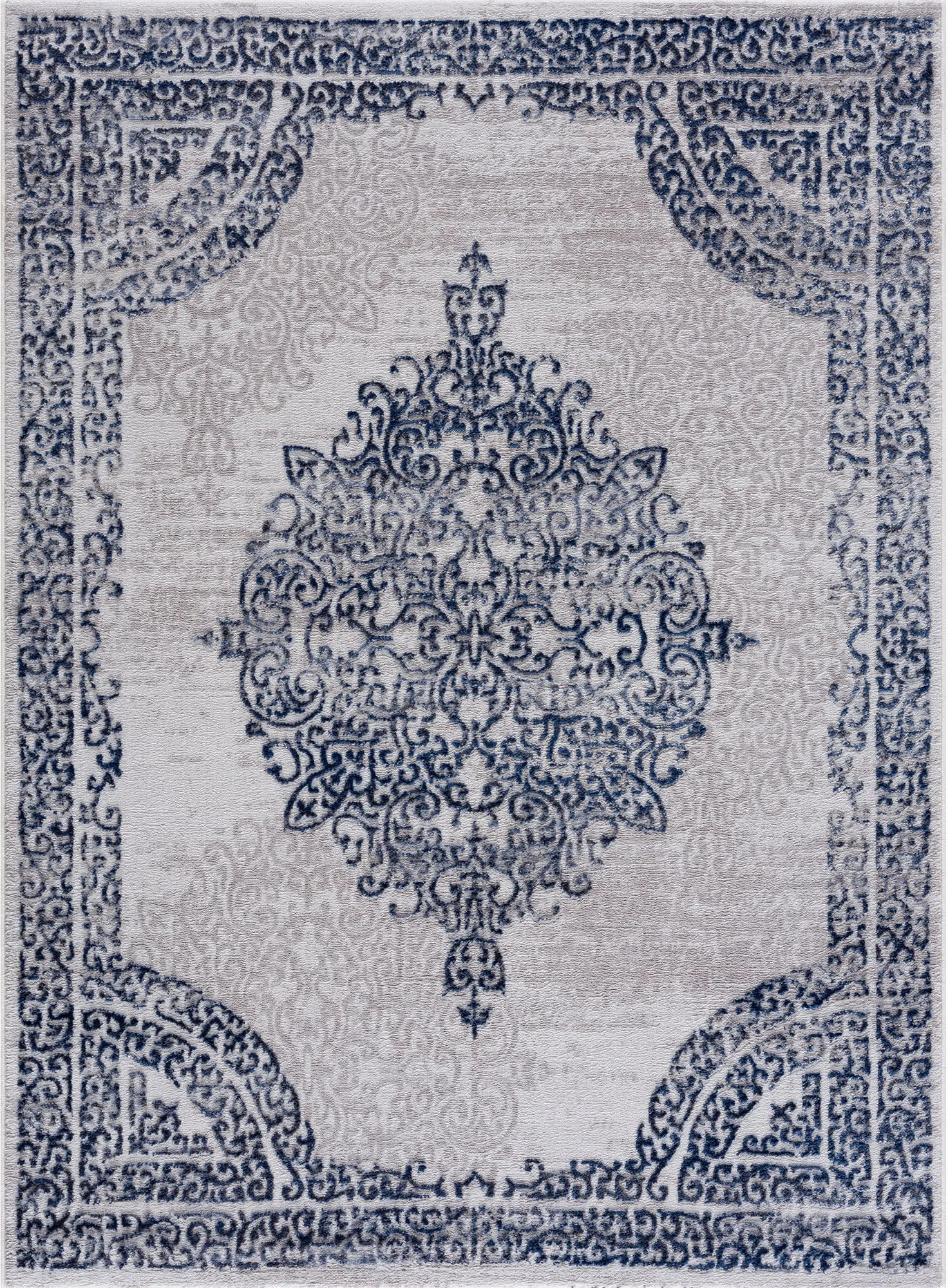 Teppich SANAT "Evra 7001" Teppiche Gr. B/L: 200 cm x 280 cm, 22 mm, 1 St., blau (blau, hellgrau) Esszimmerteppiche Wohnzimmer, Kurzflor, modern