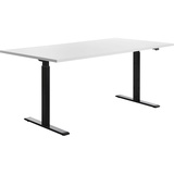 TOPSTAR E-Table elektrisch höhenverstellbarer Schreibtisch weiß rechteckig, T-Fuß-Gestell schwarz 180,0 x 80,0 cm