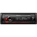 Pioneer MVH-S420DAB inklusive DAB-Antenne, 1DIN Autoradio mit DAB+, rot, deutsche Menüführung, Bluetooth, USB, AUX-Eingang, iPod/iPhone-Direktsteuerung, Freisprecheinrichtung, Smart Sync