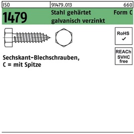 Reyher Blechschraube ISO 1479 Spitze/6-kt C 5,5x19 Stahl gehärtet galv.verz. 500St.