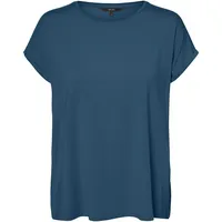 Vero Moda VMAVA Plain SS TOP GAJRS NOOS Shirt, Moroccan Blue, 27W / 34L