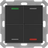 MDT KNX Taster Light 55 4-fach RGBW Temperatursensor sw matt Neutral