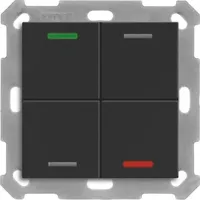 MDT KNX Taster Light 55 4-fach RGBW Temperatursensor sw matt Neutral