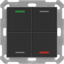 MDT KNX Taster Light 55 4-fach RGBW Temperatursensor sw matt Neutral