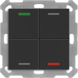 MDT KNX Taster Light 55 4-fach RGBW Temperatursensor sw matt Neutral