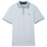 TOM TAILOR Poloshirt DETAILED COLLAR Regular Fit Weiß Foggy Blau Twotone 35199 3XL