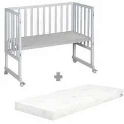 roba Stuben- und Beistellbett safe asleep® 3 in 1 taupe + Matratze, 45x90 cm