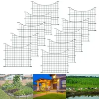 LARS360 Teichzaun Steckzaun Underbogen für hunde Gartenzaun 10 Zaunelemente & 12 Befestigungsstäben Zaun für hunde Gitterzaun Zaun zum stecken - dunkelgrün