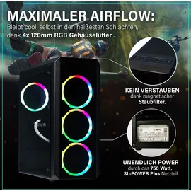 Greed Greed® MK2 Power - High End Gaming PC - Intel Core i7-12700F + Nvidia RTX 4060Ti 16GB - Schneller RGB Computer + 4K Raytracing Rechner mit 4,9 GHZ - 32GB DDR4 - 1TB SSD - WLAN + W11 Pro