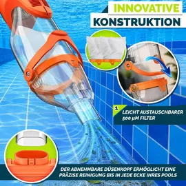 tillvex Poolsauger Blau/Grau 15 m3