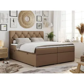 MKS Boxspringbett 160 x 200 cm H3 Braun