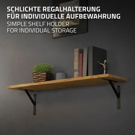 ML-Design Regalträger, Schwarz, Metall, 24x3x24 cm, Wohnzimmer, Regale, Wandregale