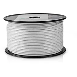 Nedis Antennenkabel auf Rolle - MINI KOAX - 75 Ohm - Einzeln geschirmt - ECA - 100.0 m - Koax - PVC - Weiss - Rolle