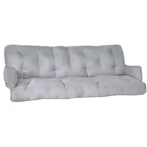 Beautissu Bankauflage 180 x 50 x 8 cm grau 2-tlg.