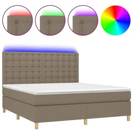vidaXL Boxspringbett 180 x 200 cm Taupe