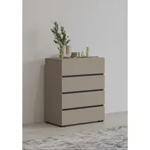 INOSIGN Kommode INOSIGN "Cross,Breite 60 cm, moderne grifflose Sideboard,4 Schubkästen", braun, B:60cm H:78,5cm T:40cm, Sideboards, Kommode, Schubladenschrank mit viel Stauraum, Flur Highboard