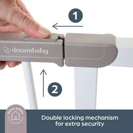 Dreambaby Treppenschutzgitter, Türschutzgitter Ava Gate Plus 75-108 cm Weiß