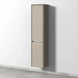 Sanipa Hochschrank „Twiga“ 375 × 1713 × 350 mm in Sandgrau (matt), Anschlag links, mit Beleuchtung