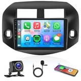 1G+32G Android Autoradio 2 Din für Toyota RAV4 2005-2013 mit Wireless Carplay Android Auto Navi GPS 10.1 Zoll Touchscreen Autoradio mit Bluetooth FM/RDS WiFi/USB/DAB+/HiFi/SWC Rückfahrkamera Mikrofon