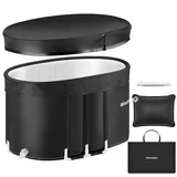 Tectake Eisbadewanne, Schwarz, Kunststoff, Oval, 105x66x70 cm, Badezimmer,,Badewannen