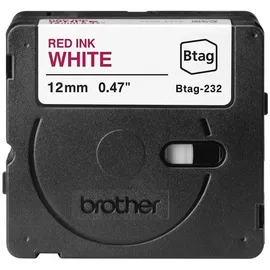 Brother Btag-232 12mm x 4m rot auf weiß nicht laminiert