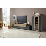 INOSIGN »Coro, Anbauwand, Medienwand«, (Set, 2 St.), Lowboard 4 Fächern Breite 200 und Vitrine 3 Türen Breite 80