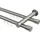 Interdeco GARDINENSTANGE INNENLAUF Platon Santo 300 cm (geteilt in 3 x 100 cm), 2-läufig, 20 mm Ø Edelstahl-Optik
