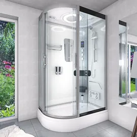 AcquaVapore Duschkabine Komplettdusche Fertigdusche Dusche D60-70T1L 120x80 cm ohne 2k Scheiben Versiegelung