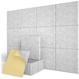 Mutig Akustikplatte 12 Stück Akustikplatten selbstklebend, Schallabsorber & Schallschutz, (hochdichte Wandpaneele zur Schalldämmung und Wanddekoration, für Wohnzimmer, Kinderzimmer, Büro, Studio, Gaming, Wand, Decke, Tür), 30x30x1cm grau