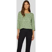 Rabe 3/4-Arm-Shirt RABE, Damen, Gr. 46, farn, Web, Obermaterial: 92% Viskose, 8% Elasthan, bedruckt, tailliert hüftbedeckend, U-Boot-Ausschnitt, Shirts 3/4-Arm-Shirt, mit Animal-Print