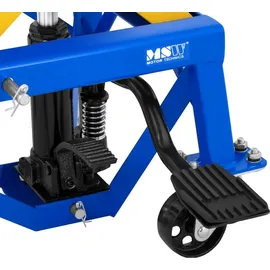 MSW Hebebühne Stahl 35-87 cm blau mit Rollen 150 kg