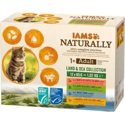 IAMS Naturally Adult 12x85g Land & Sea Collection